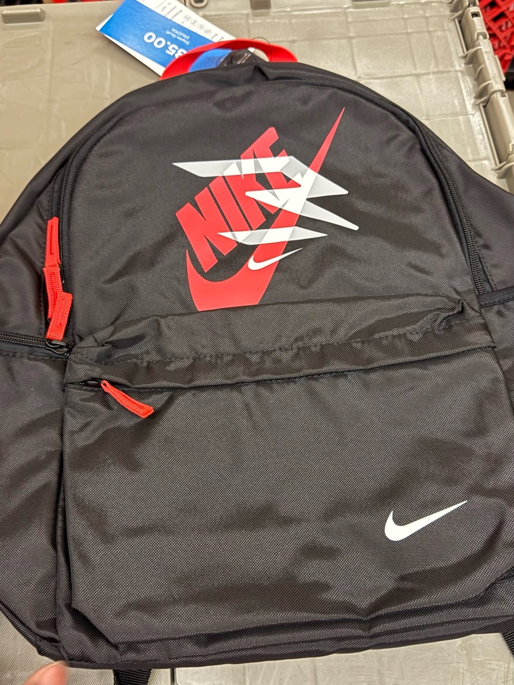 Nike Black and Red Logo Backpack - Picture 2 of 2